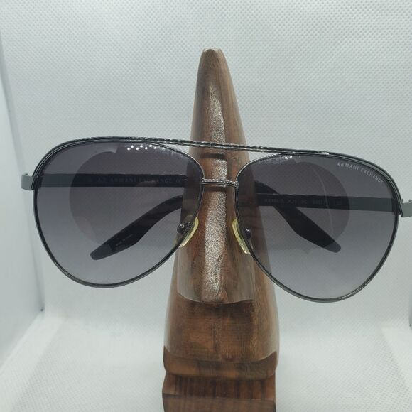 Armani Exchange Gray & Black Aviator Sunglasses & Case - Picture 2 of 15